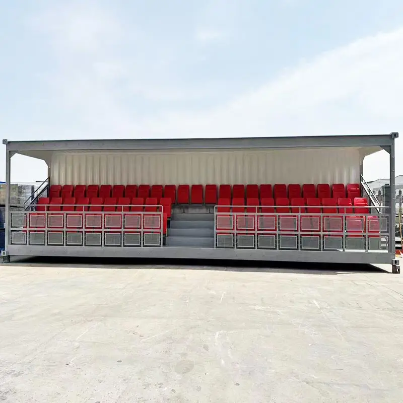 Shipping container grandstand with Roof and Steps