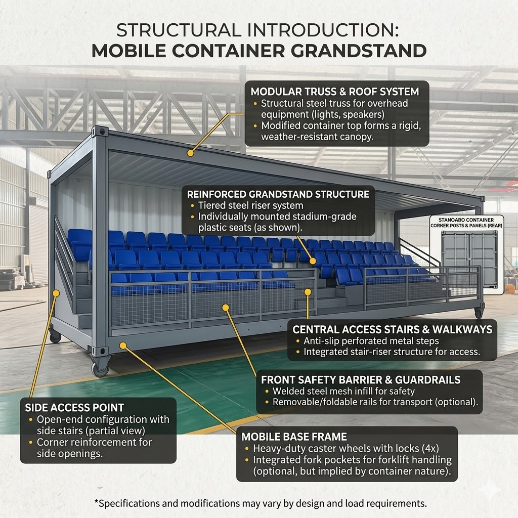 Container grandstand structure presentation