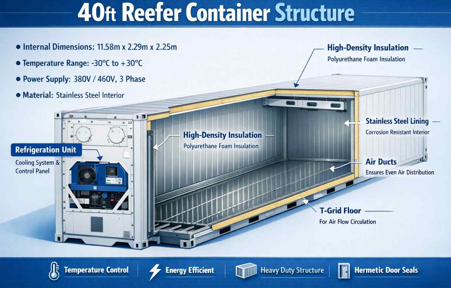 Produktdetails zum 40ft Kühlcontainer 