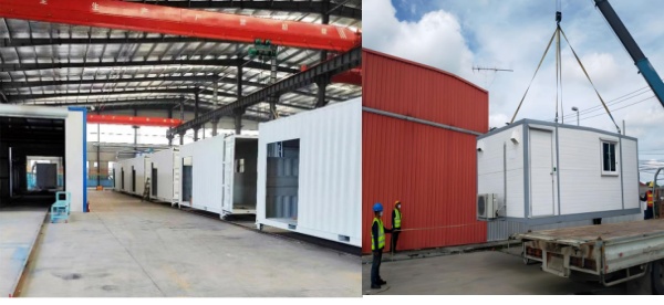 The factory can produce container offices in a modular manner, in batches, ensuring quality and delivery time.