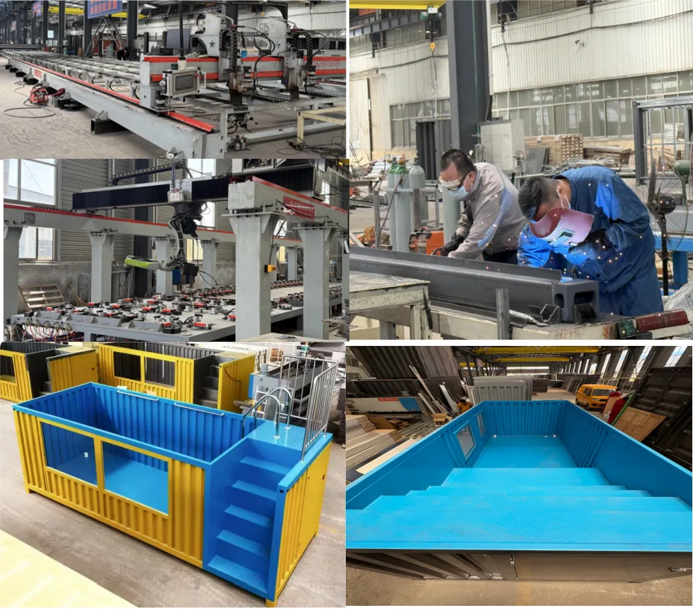 Präsentation der Container-Pool-Fabrik und -Werkstatt